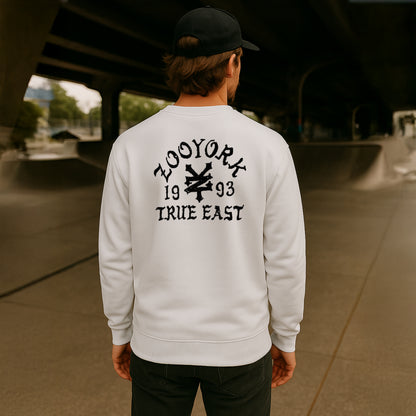 ZOO YORK TRUE EAST SKETCH CREW SWEAT LITE WHITE