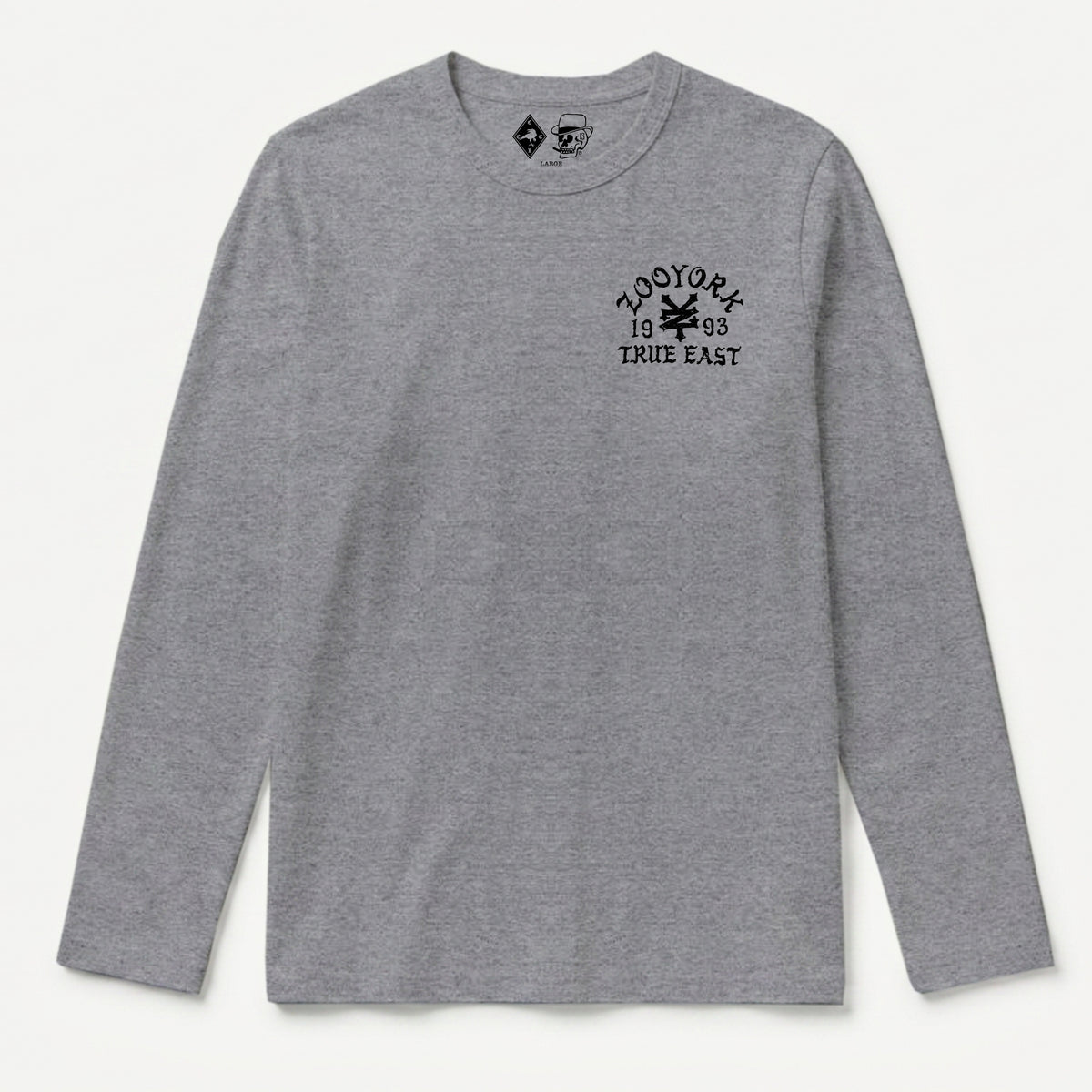 Zoo York True East Sketch Long Sleeve T-Shirt Heather Grey - front