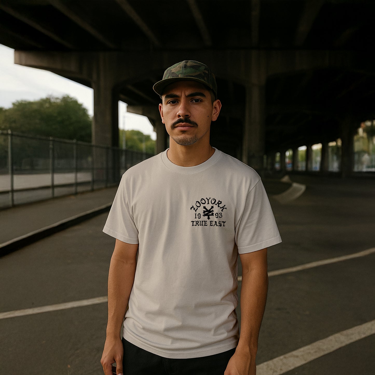 ZOO YORK TRUE EAST SKETCH T-SHIRT NATURAL