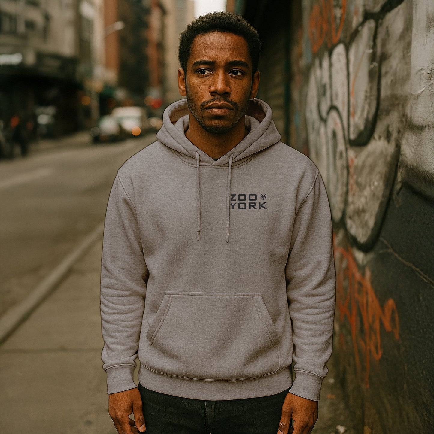 ZOO YORK KING OF THE CITY HOODIE HEATHER GREY