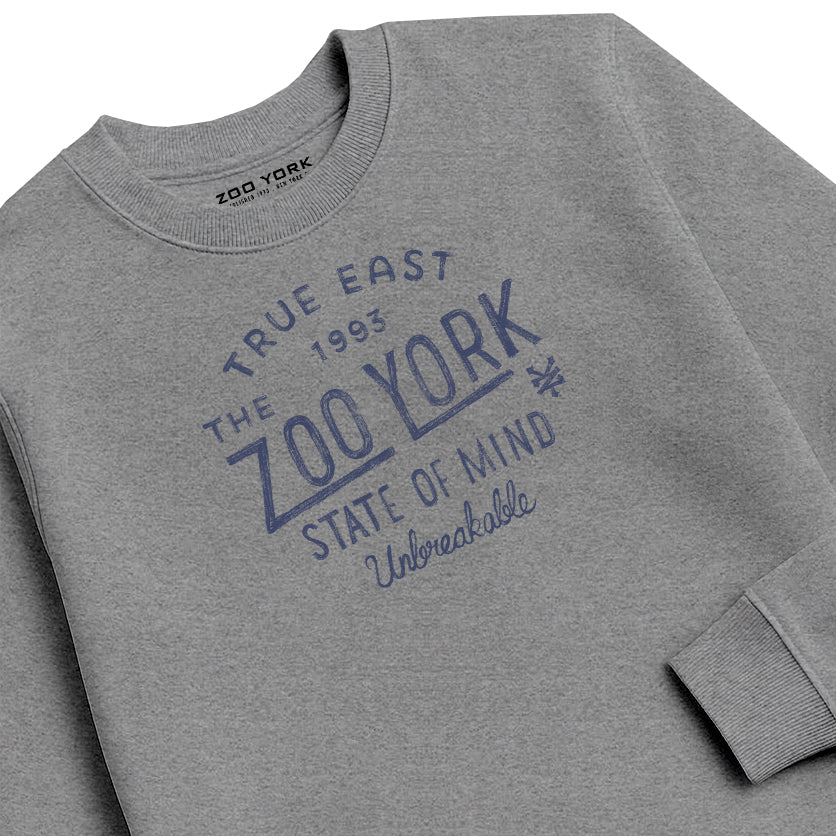 ZOO YORK STATE OF MIND CREW SWEAT HEATHER GREY