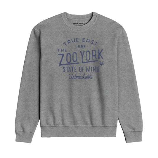 ZOO YORK STATE OF MIND CREW SWEAT HEATHER GREY