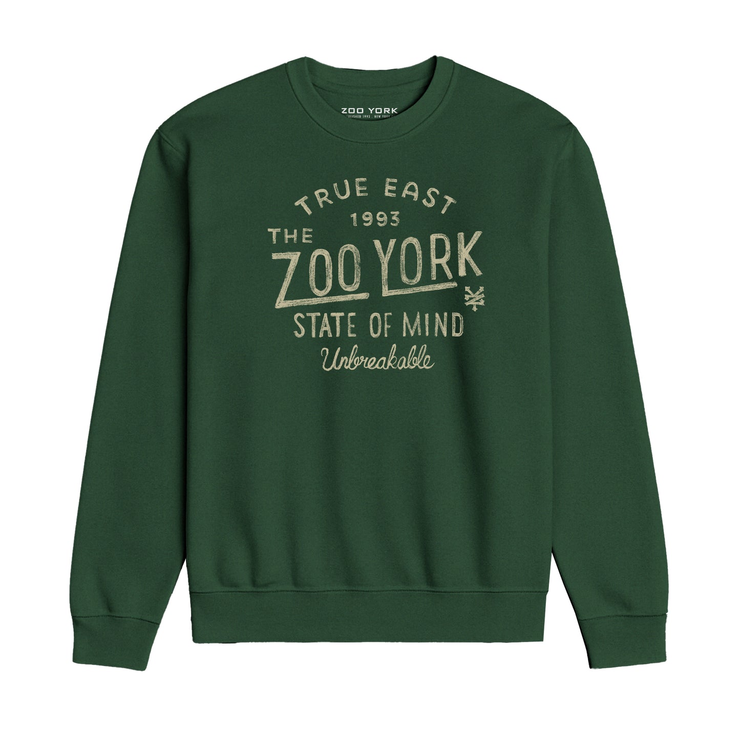 ZOO YORK STATE OF MIND CREW SWEAT LITE BOTTLE GREEN