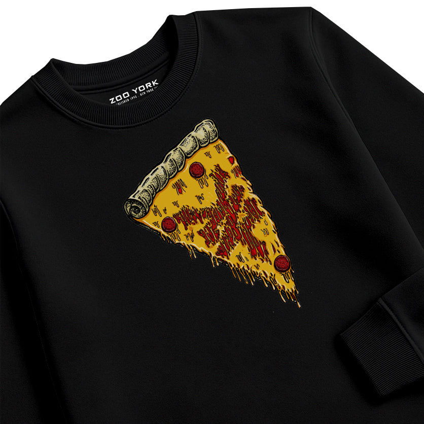 Zoo York New York Pizza Crew Sweat Black - detail