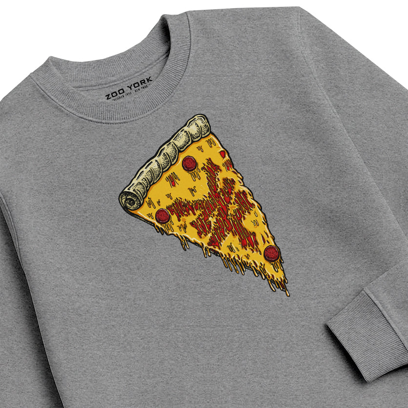 Zoo York New York Pizza Crew Sweat Heather Grey - detail
