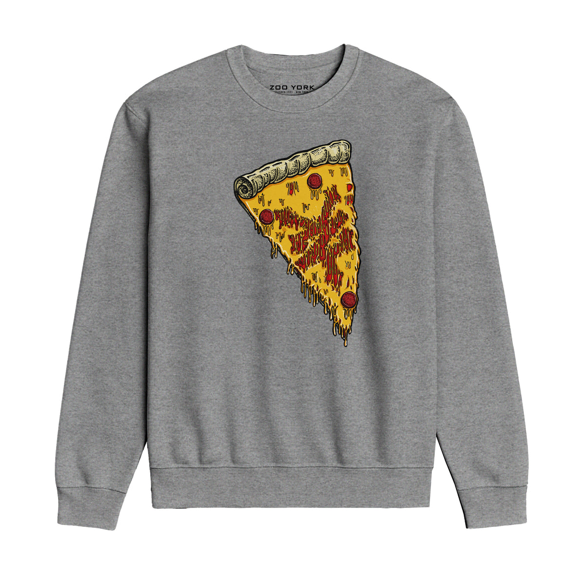 Zoo York New York Pizza Crew Sweat Heather Grey - front
