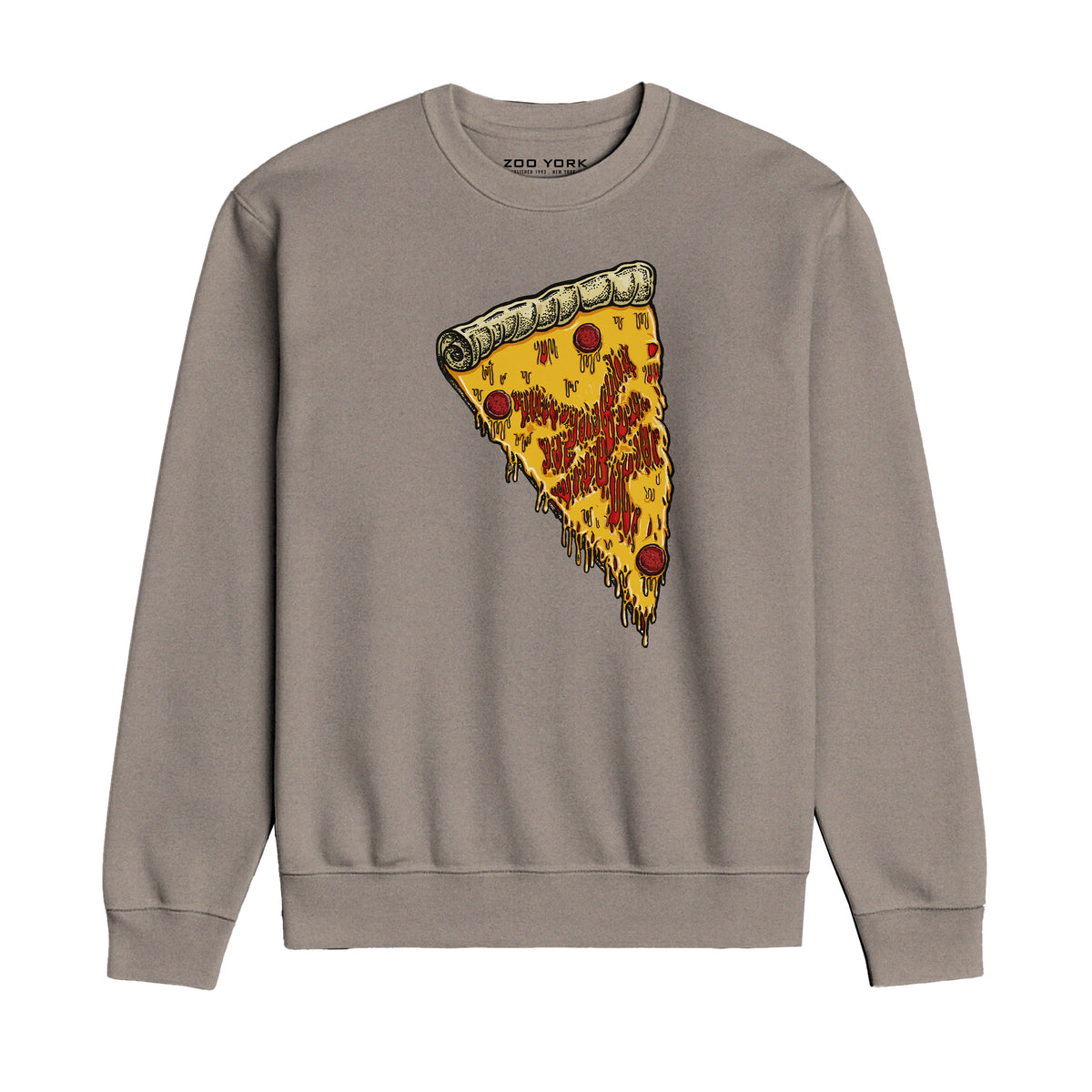 Zoo York New York Pizza Crew Sweat Stone - front