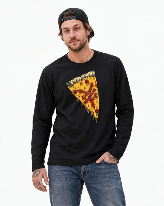 Zoo York New York Pizza Long Sleeve T-Shirt Black - model front