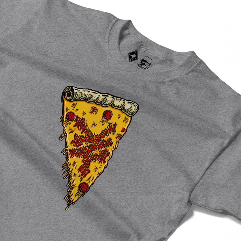 Zoo York New York Pizza Long Sleeve T-Shirt Heather Grey - detail