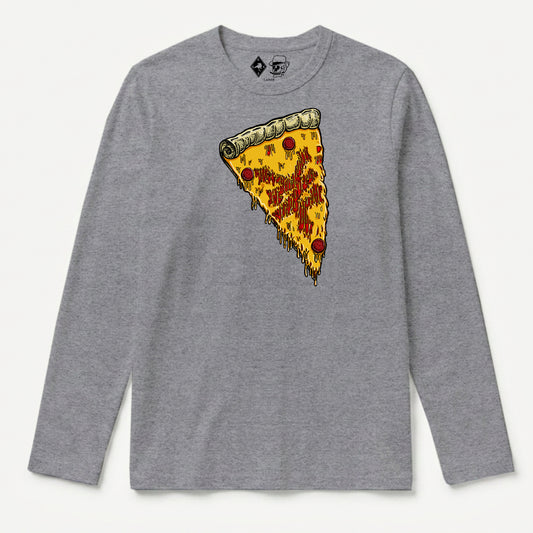 Zoo York New York Pizza Long Sleeve T-Shirt Heather Grey - front