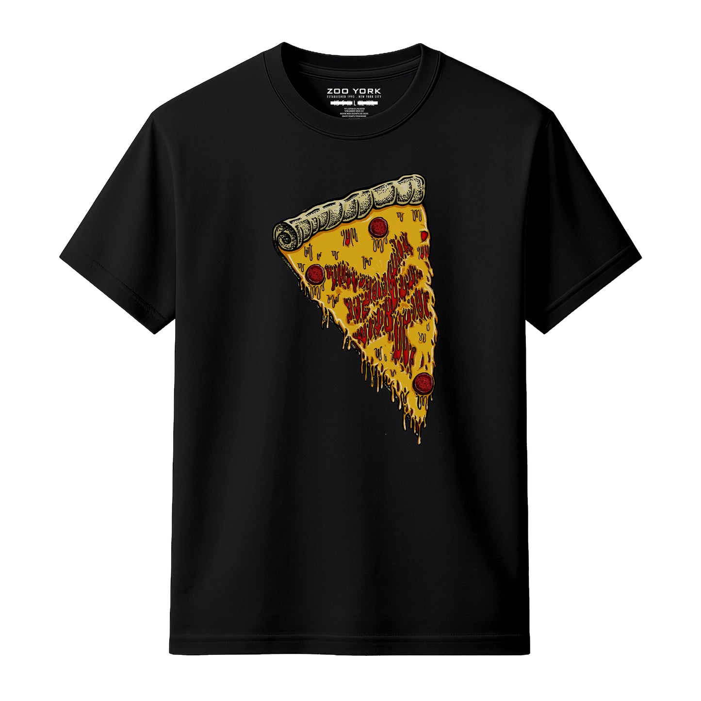 ZOO YORK NEW YORK PIZZA T-SHIRT BLACK
