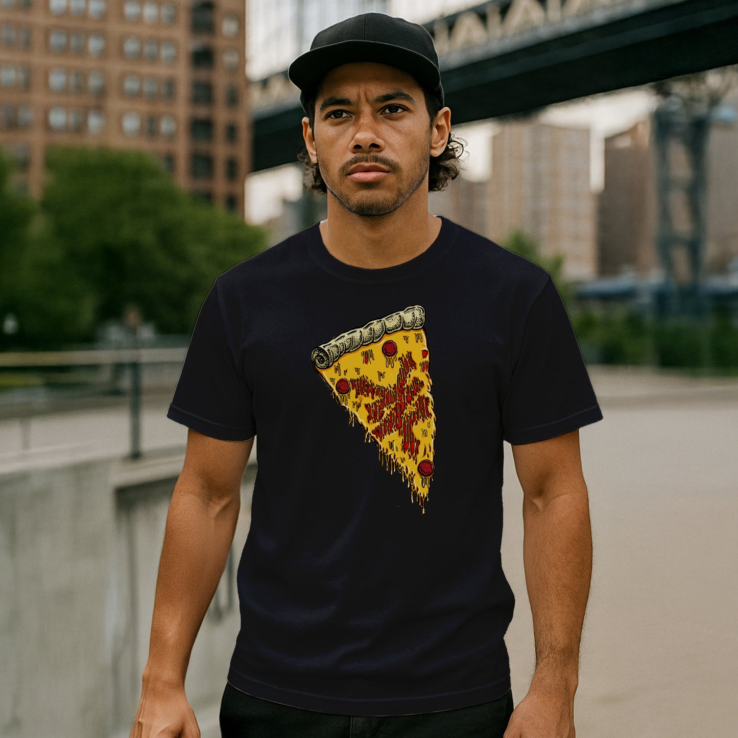 ZOO YORK NEW YORK PIZZA T-SHIRT BLACK