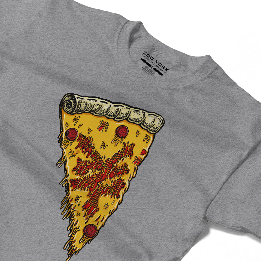 ZOO YORK NEW YORK PIZZA T-SHIRT HEATHER GREY
