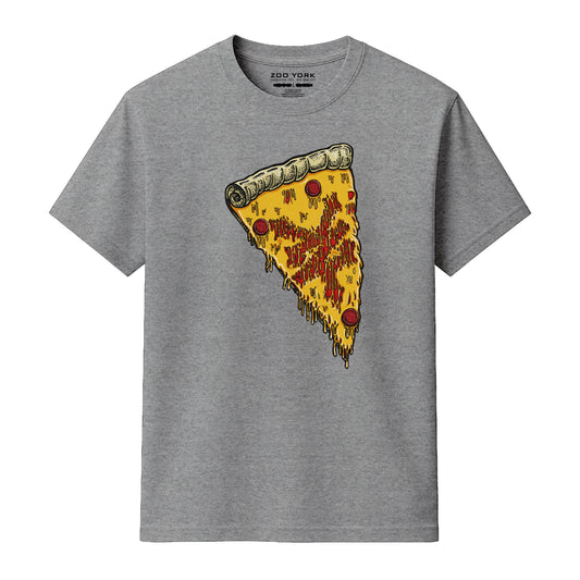 ZOO YORK NEW YORK PIZZA T-SHIRT HEATHER GREY
