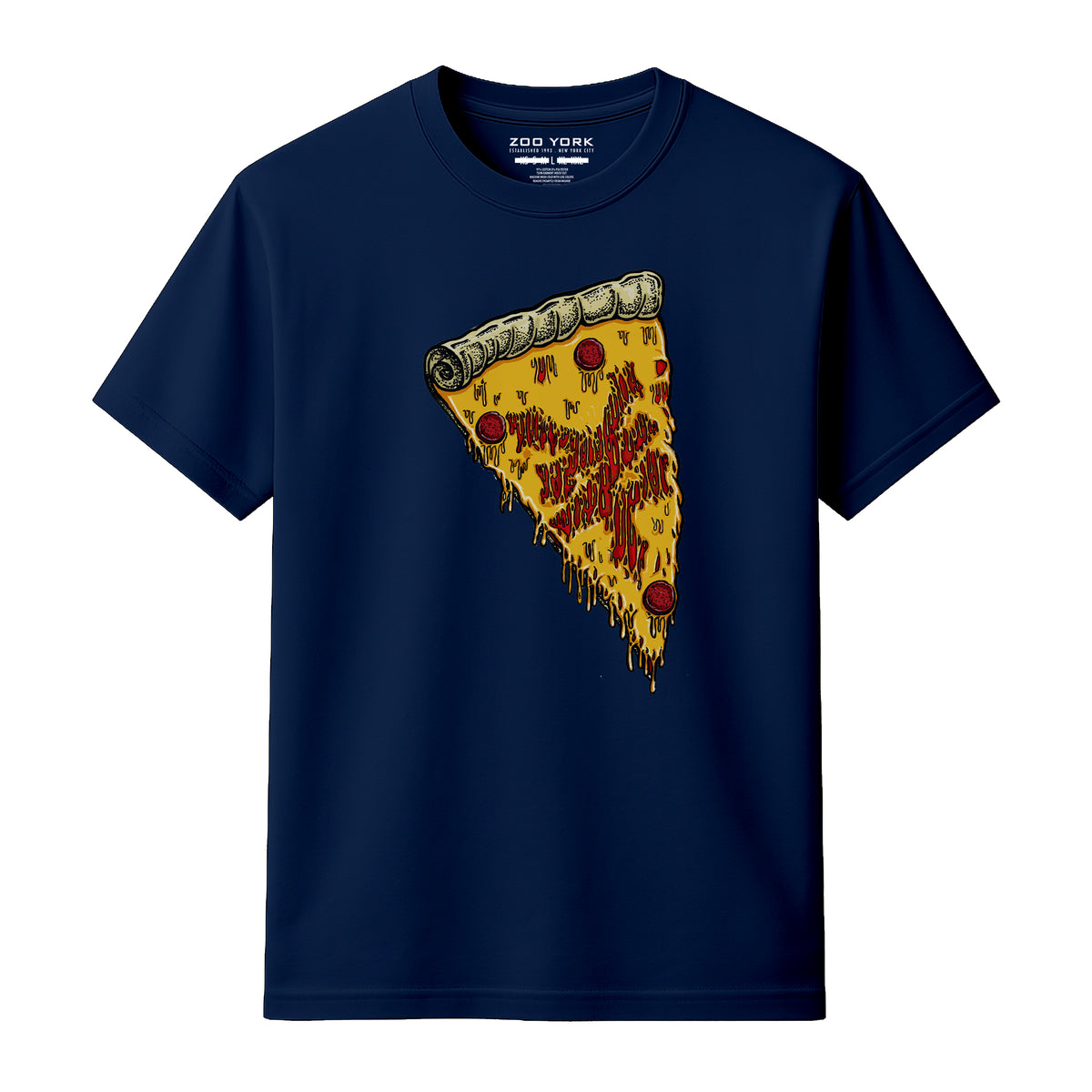 Zoo York New York Pizza T-Shirt Navy Blue - front