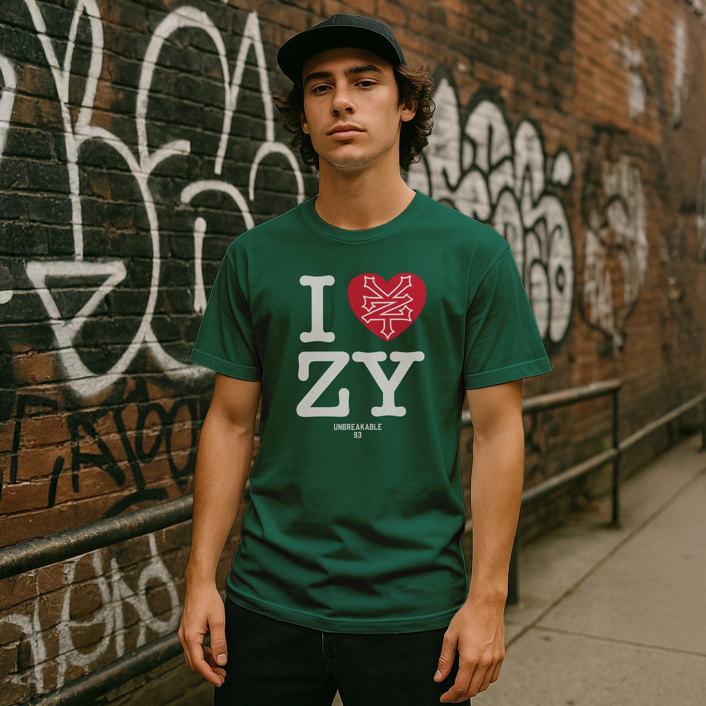 ZOO YORK I LOVE ZY T-SHIRT COLLEGE GREEN