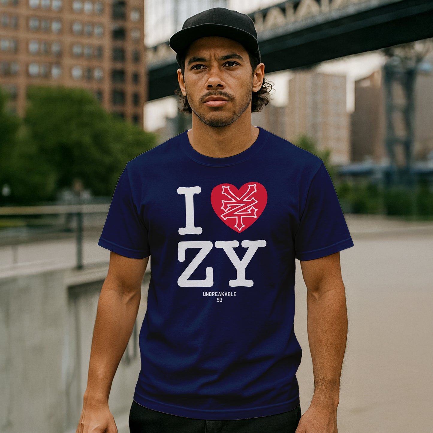 ZOO YORK I LOVE ZY T-SHIRT NAVY BLUE