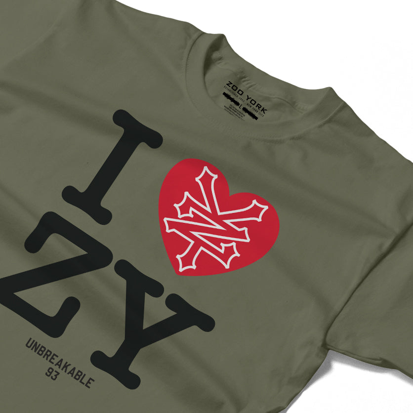 ZOO YORK I LOVE ZY T-SHIRT CLASSIC OLIVE