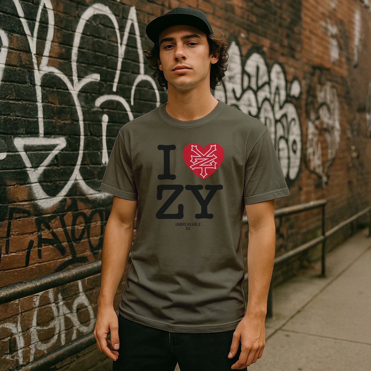 ZOO YORK I LOVE ZY T-SHIRT CLASSIC OLIVE