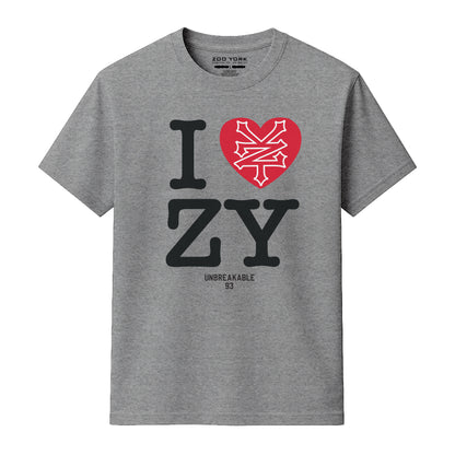 ZOO YORK I LOVE ZY T-SHIRT HEATHER GREY