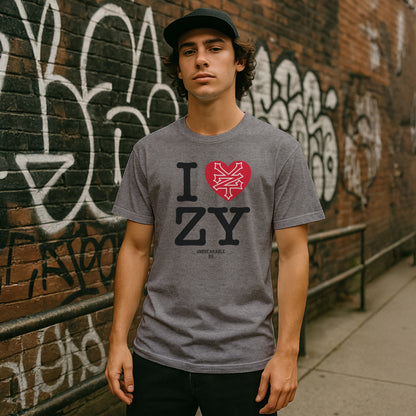 ZOO YORK I LOVE ZY T-SHIRT HEATHER GREY