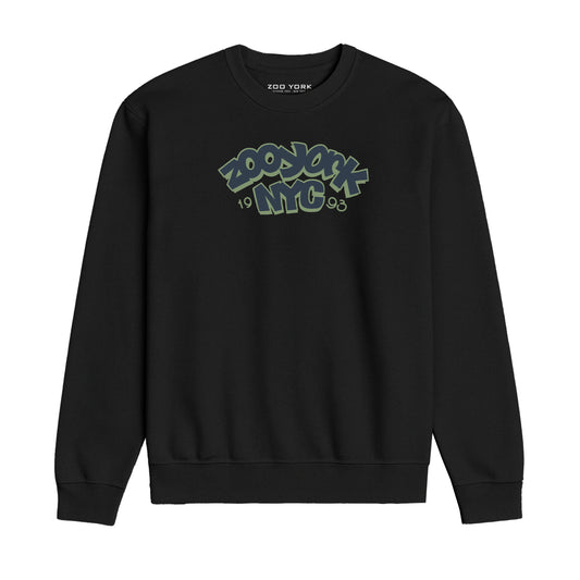 ZOO YORK THROW UP CREW SWEAT BLACK