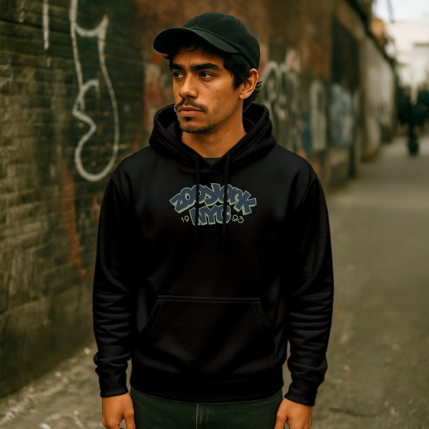 ZOO YORK THROW UP HOODIE BLACK