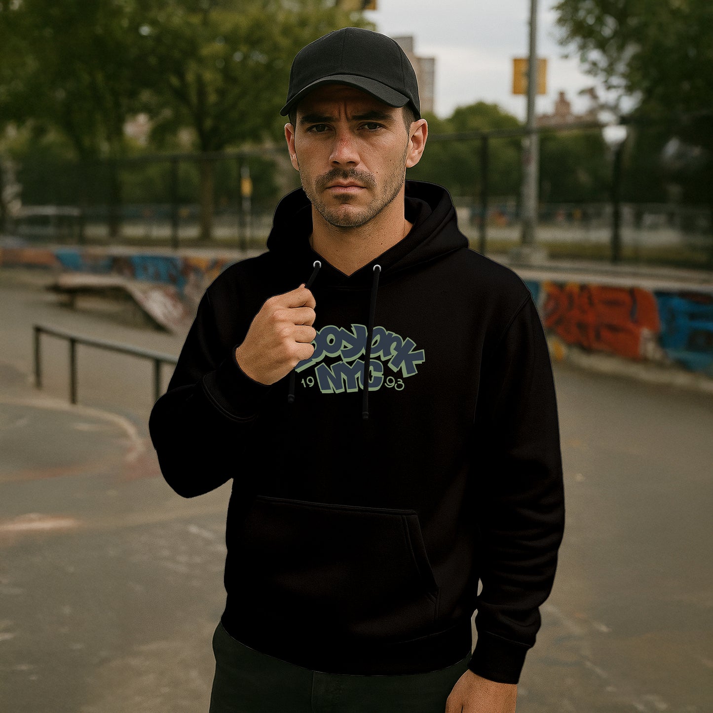 ZOO YORK THROW UP HOODIE BLACK