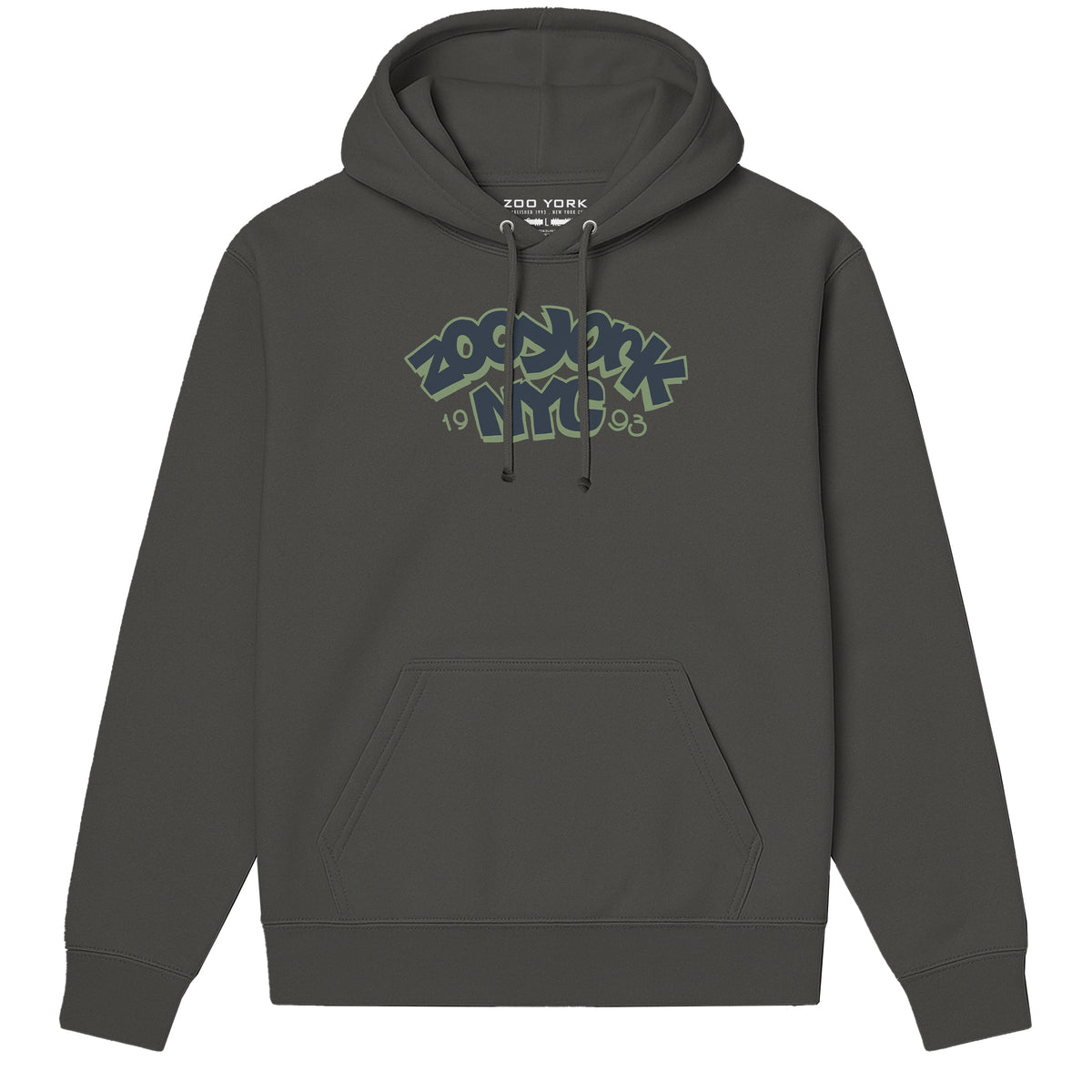 Zoo York Throw Up Hoodie Charcoal - front