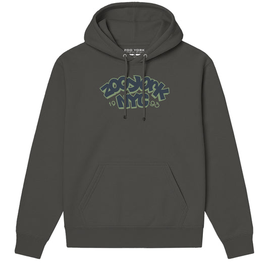 Zoo York Throw Up Hoodie Charcoal - front