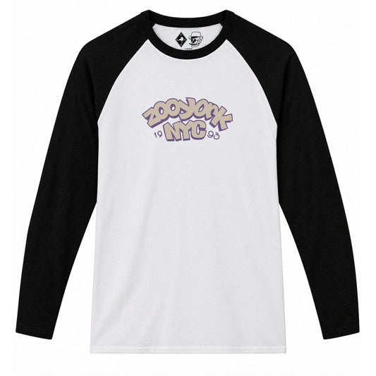 Zoo York Throw Up Baseball Tee White/Black - front