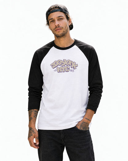Zoo York Throw Up Baseball Tee White/Black - model front