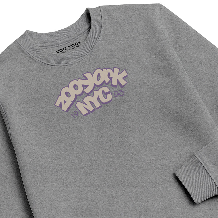 ZOO YORK THROW UP CREW SWEAT HEATHER GREY