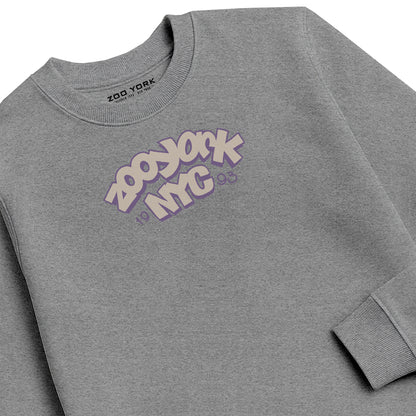 ZOO YORK THROW UP CREW SWEAT HEATHER GREY