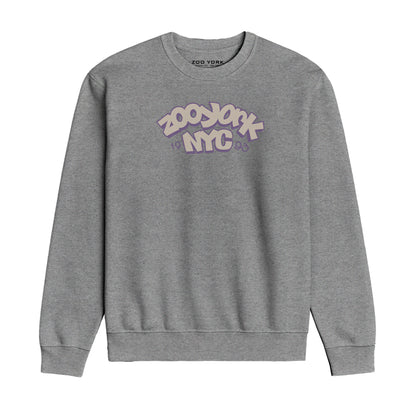 ZOO YORK THROW UP CREW SWEAT HEATHER GREY