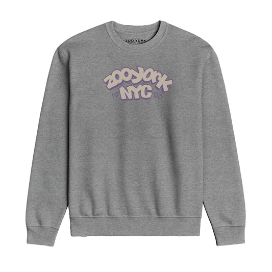 ZOO YORK THROW UP CREW SWEAT HEATHER GREY