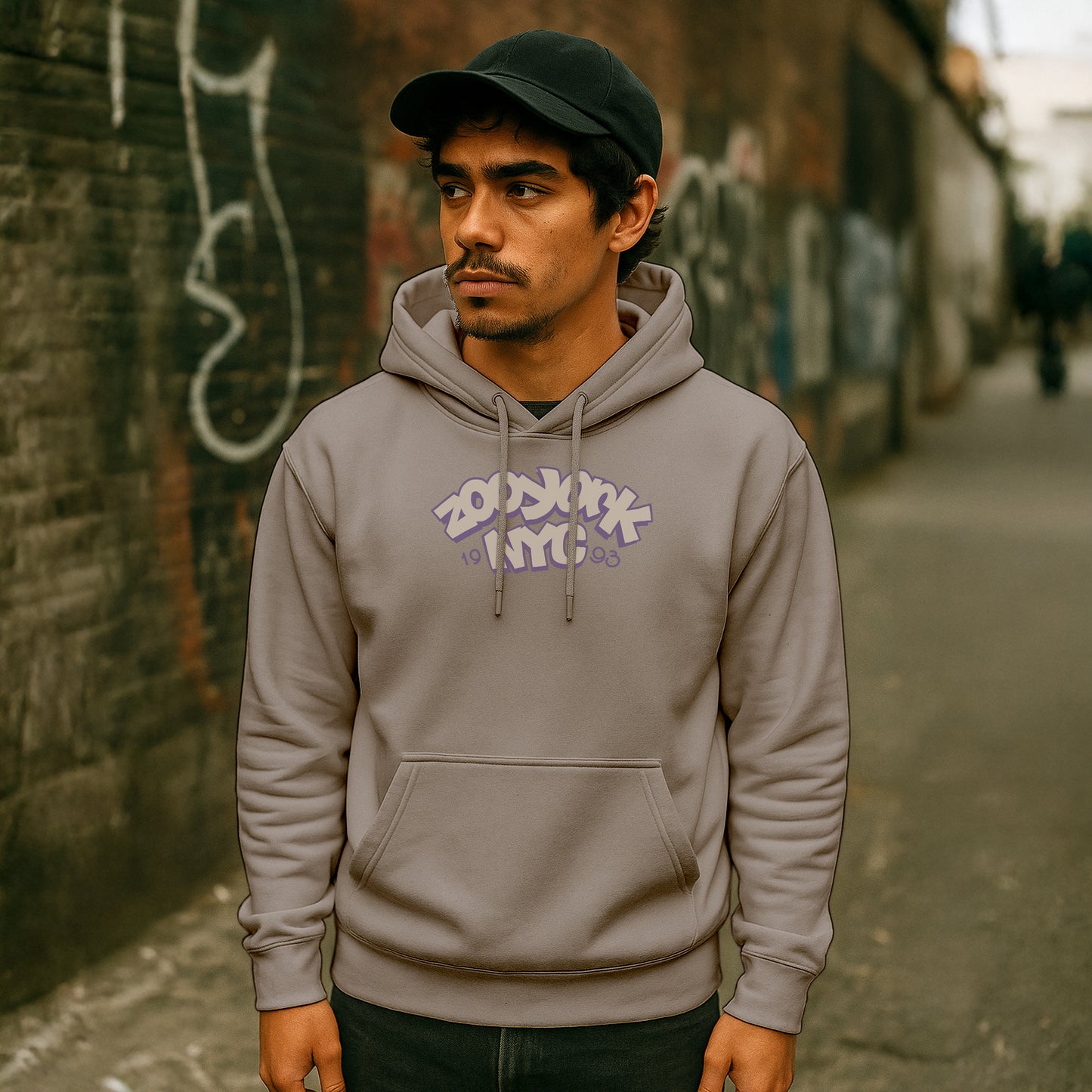 ZOO YORK THROW UP HOODIE STONE