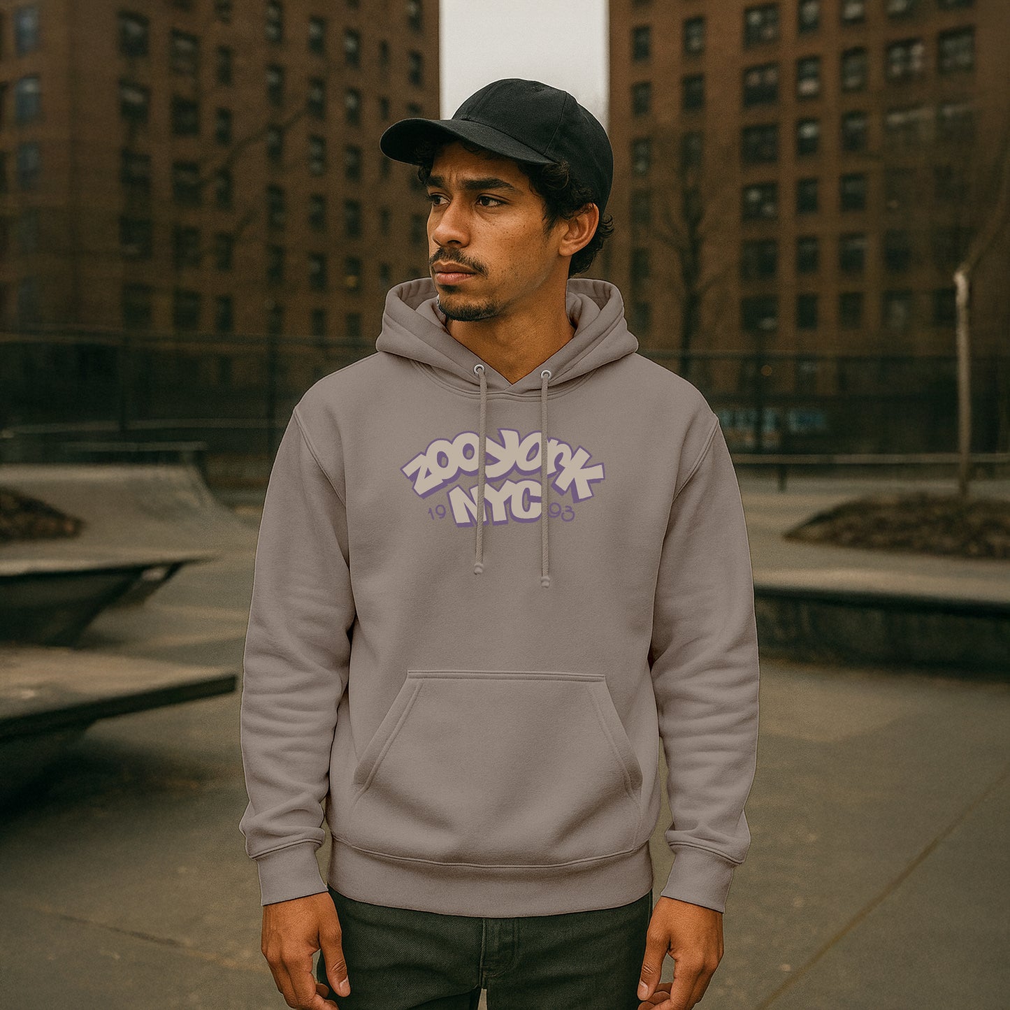 ZOO YORK THROW UP HOODIE STONE