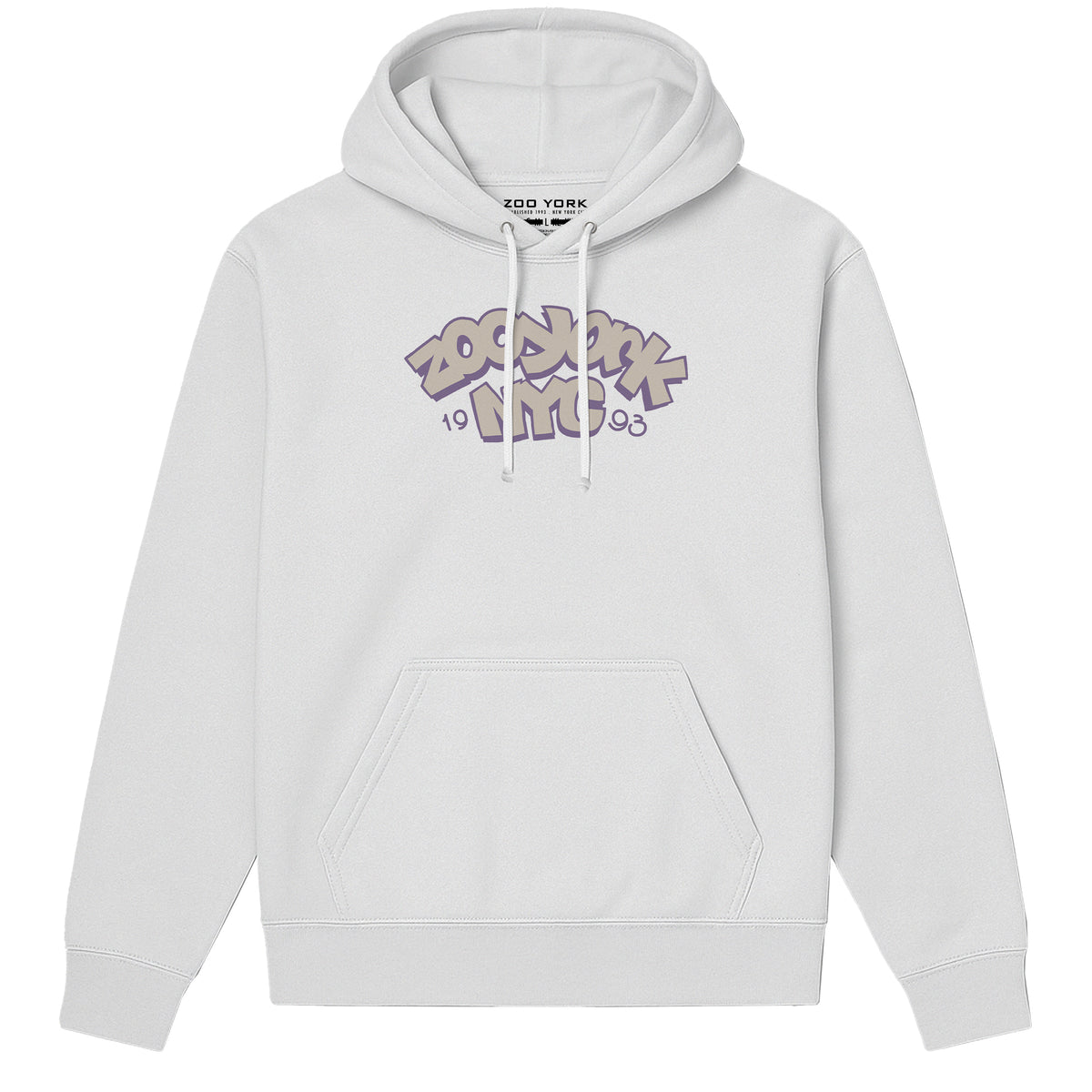 Zoo York Throw Up Hoodie White - front