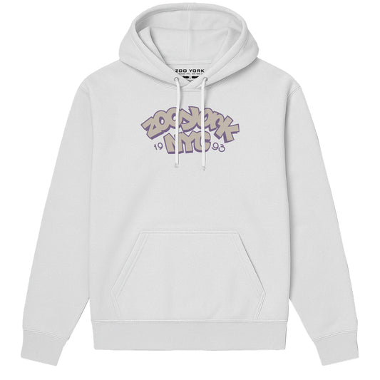Zoo York Throw Up Hoodie White - front