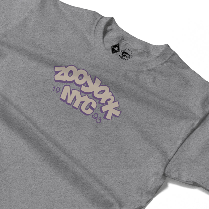 Zoo York Throw Up Long Sleeve T-Shirt Heather Grey - detail