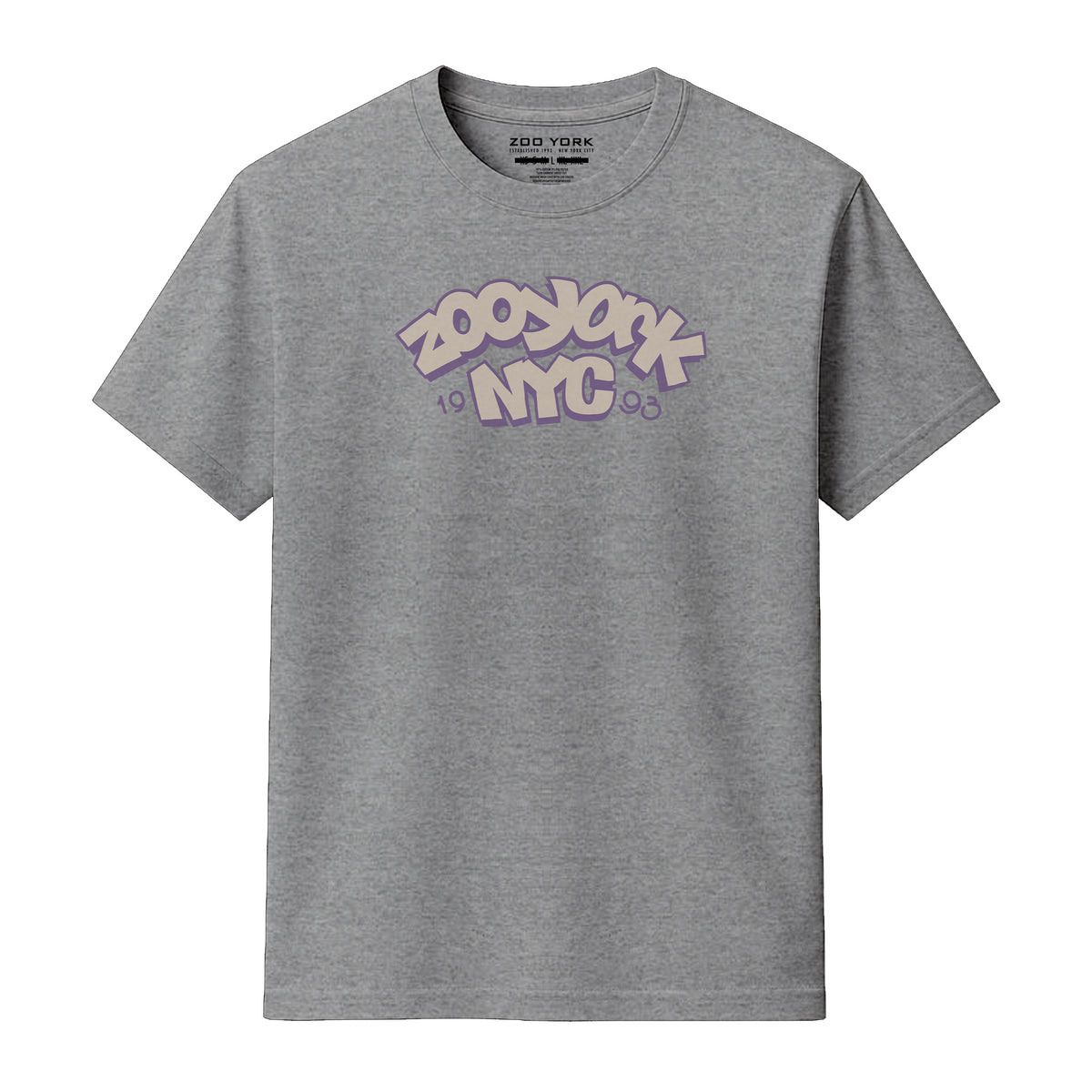 Zoo York Throw Up T-Shirt Heather Grey - front
