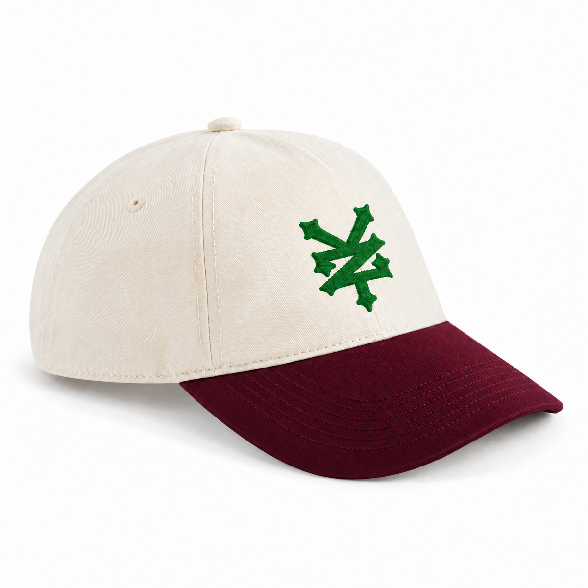 ZOO YORK CRACKERJACK CONTRAST PEAK LEISURE CAP Natural / Burgundy