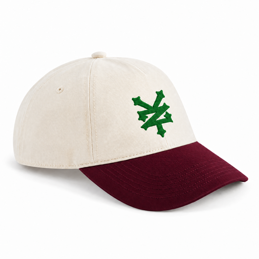 ZOO YORK CRACKERJACK CONTRAST PEAK LEISURE CAP Natural / Burgundy
