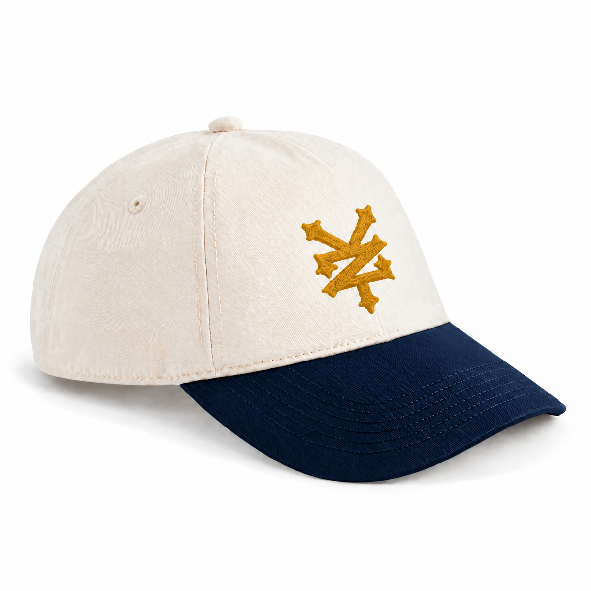 ZOO YORK CRACKERJACK CONTRAST PEAK LEISURE CAP Natural / Navy