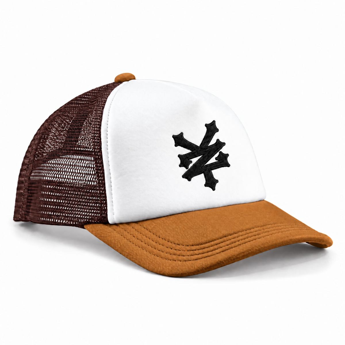 ZOO YORK CRACKERJACK RETRO 5 PANEL TRUCKER Chocolate / Dark Amber