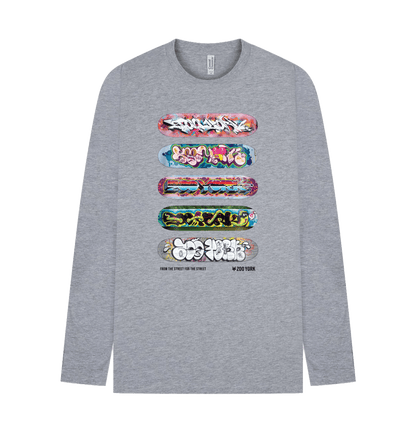 Heather Grey Printed Long Sleeve T Shirt Front