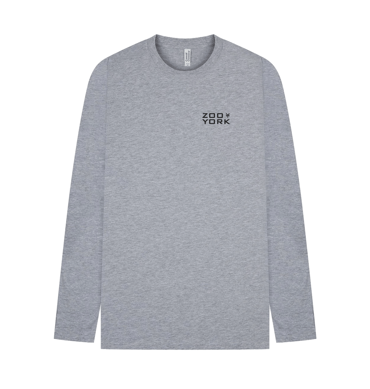 Heather Grey Printed Long Sleeve T Shirt Front