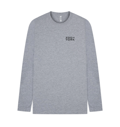 Heather Grey Printed Long Sleeve T Shirt Front