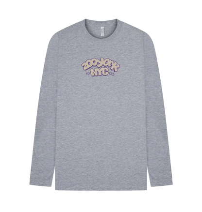 Heather Grey Printed Long Sleeve T Shirt Front